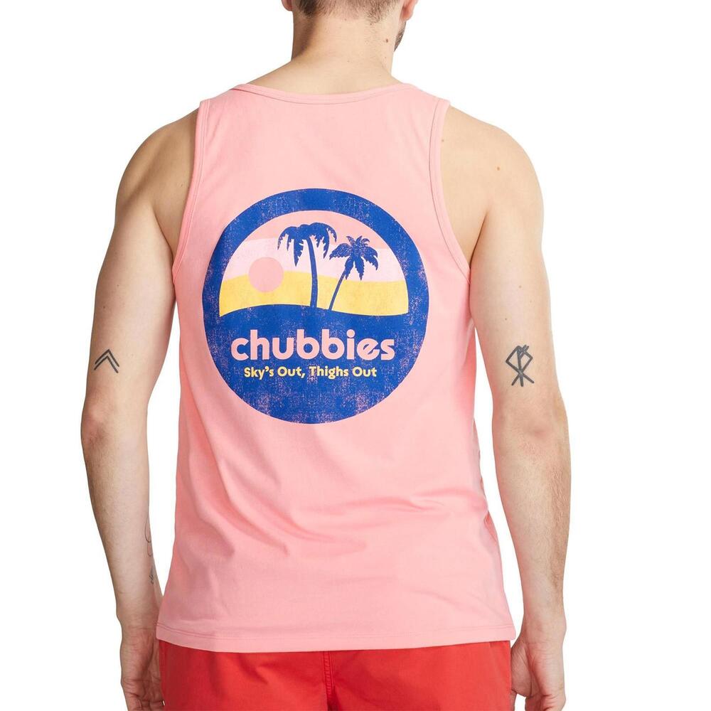 Chubbies Men's Graphic Tank Top, Small, Coral